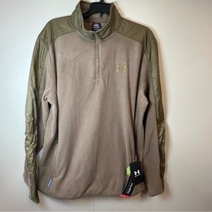 Under Armour Sweatshirt Men's Large New Polartec Forge 1/4 Zip 1376202 Brown/Tan